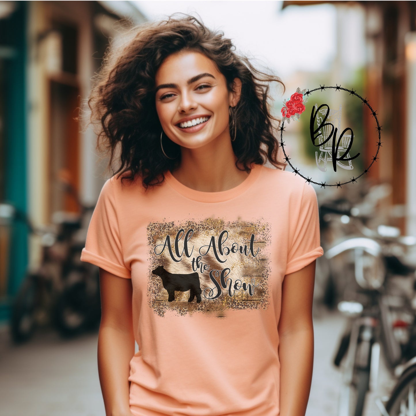 All About the Show Cheetah Cowhide Heifer Stockshow Shirt