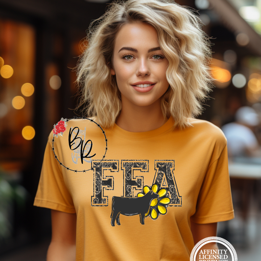 FFA Black Paisley Heifer Stockshow Stock Show T-Shirt Tee