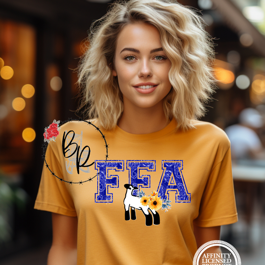 FFA Blue Paisley Lamb Stockshow Stock Show T-Shirt Tee