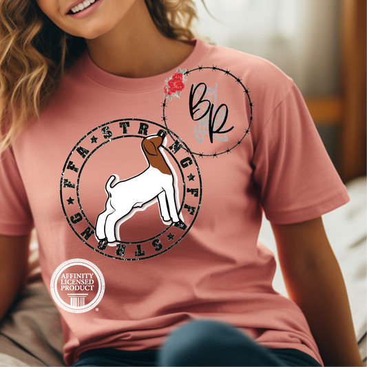 FFA Strong Round Black Goat Stockshow Stock Show T-Shirt Tee