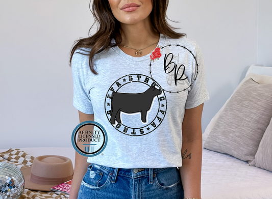 FFA Strong Round Black Heifer Stockshow Stock Show T-Shirt Tee