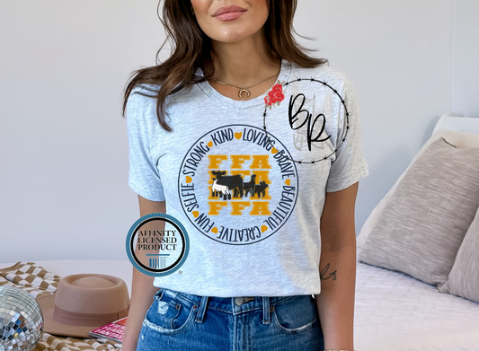 FFA Triple Round Animals Stockshow Stock Show T-Shirt Tee