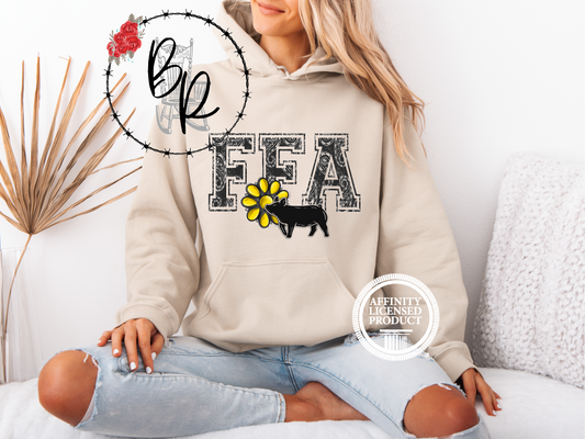 FFA Black Paisley with Pig Stockshow Stock Show Hoodie