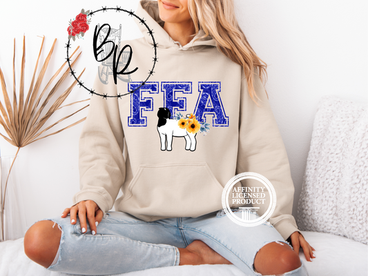FFA Blue Paisley with Goat Stockshow Stock Show Hoodie