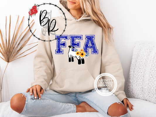 FFA Blue Paisley with Lamb Stockshow Stock Show Hoodie