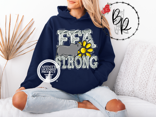 FFA Strong Yellow Blossom with Brahman Stockshow Stock Show Hoodie
