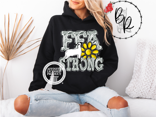 FFA Strong Yellow Blossom with Lamb Stockshow Stock Show Hoodie