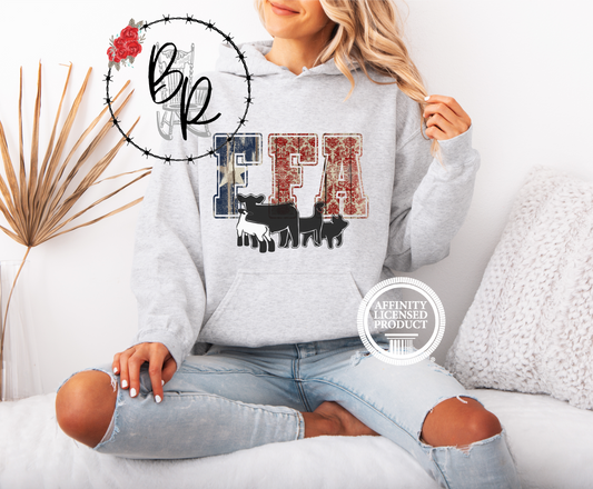 FFA Texas Star with Multi Animals Stockshow Stock Show Hoodie