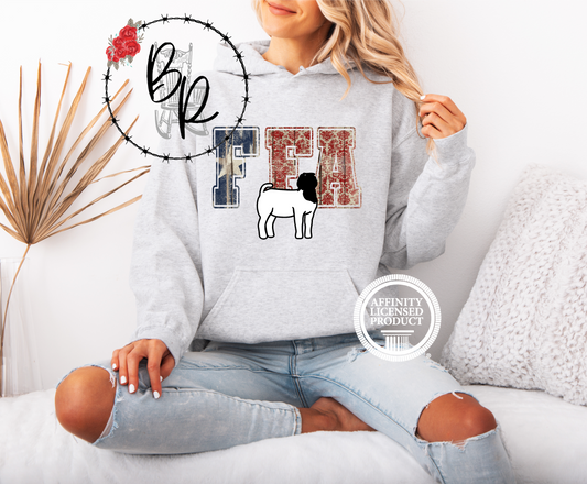 FFA Texas Star with Goat Stockshow Stock Show Hoodie