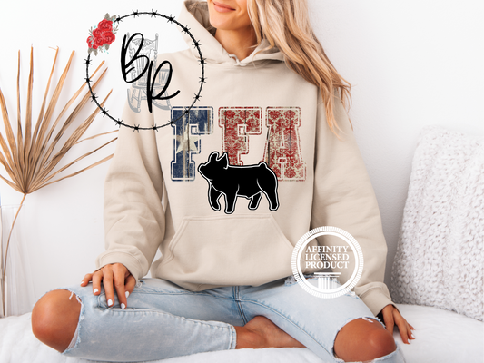 FFA Texas Star with Pig Stockshow Stock Show Hoodie