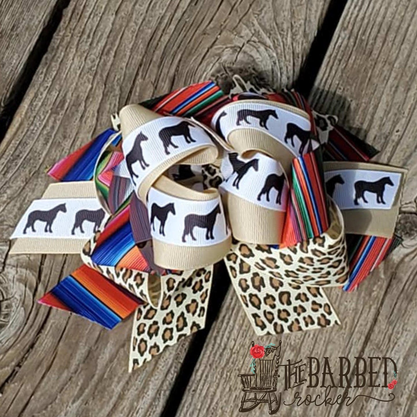 Over the Top Cheetah Serape Stockshow Pig Hairbow