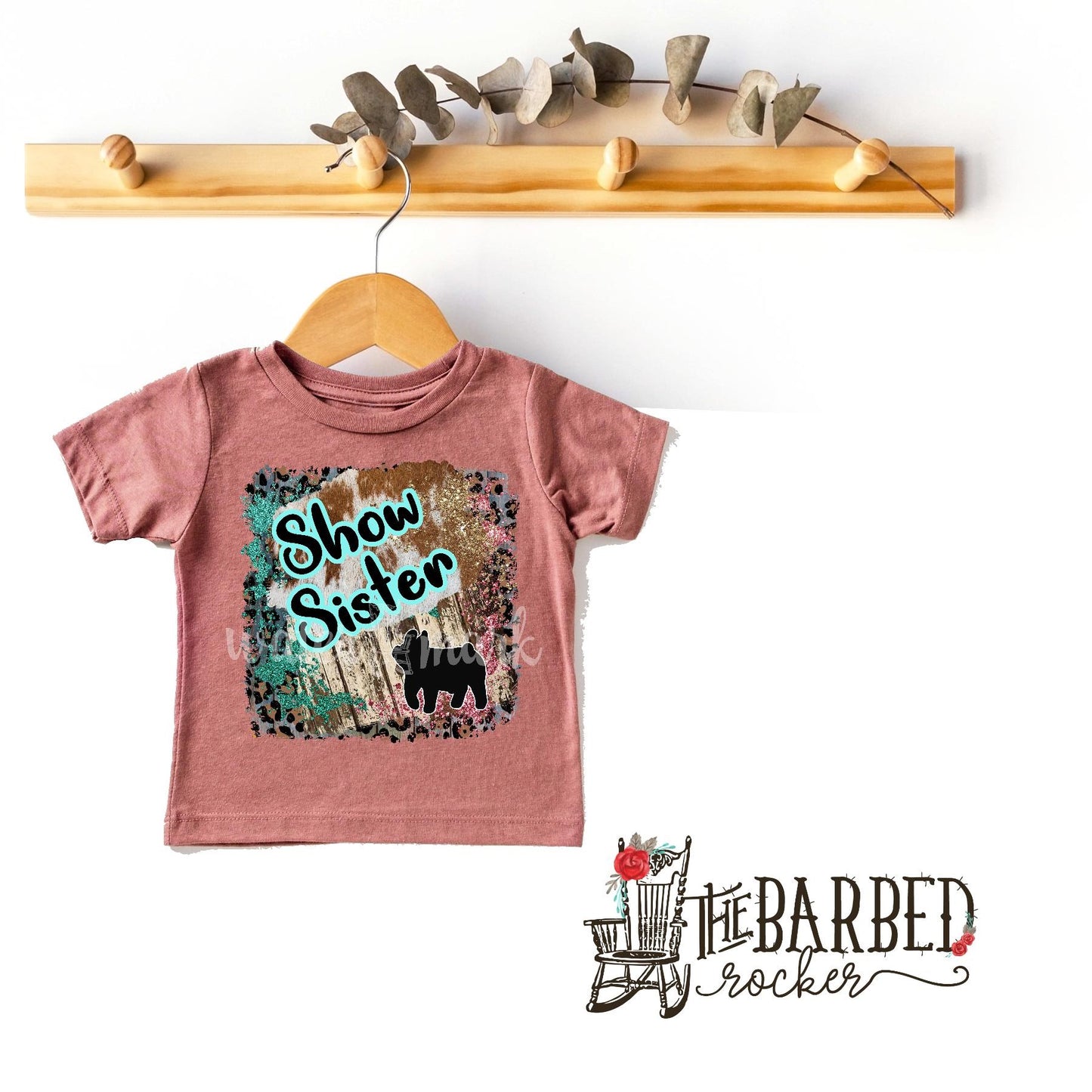 Toddler Turquoise and Pink "Show Sister Show Sis" Stockshow T-Shirt Show Girl