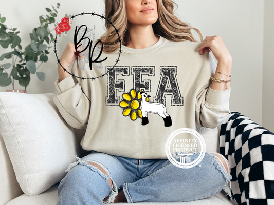 FFA Black Paisley with Lamb Sweatshirt Crew