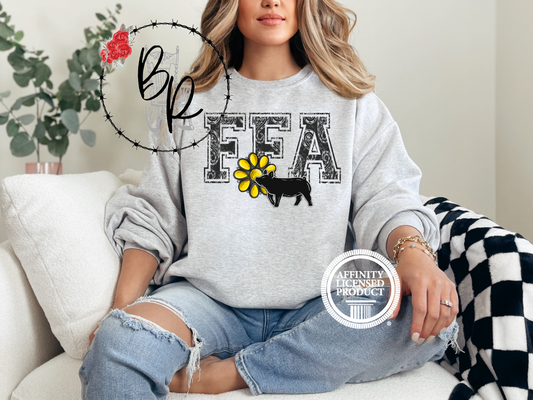FFA Black Paisley with Pig Sweatshirt Crew