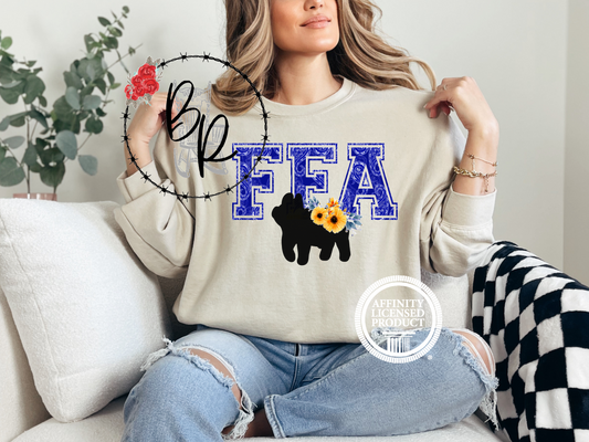FFA Blue Paisley with Pig Sweatshirt Crew