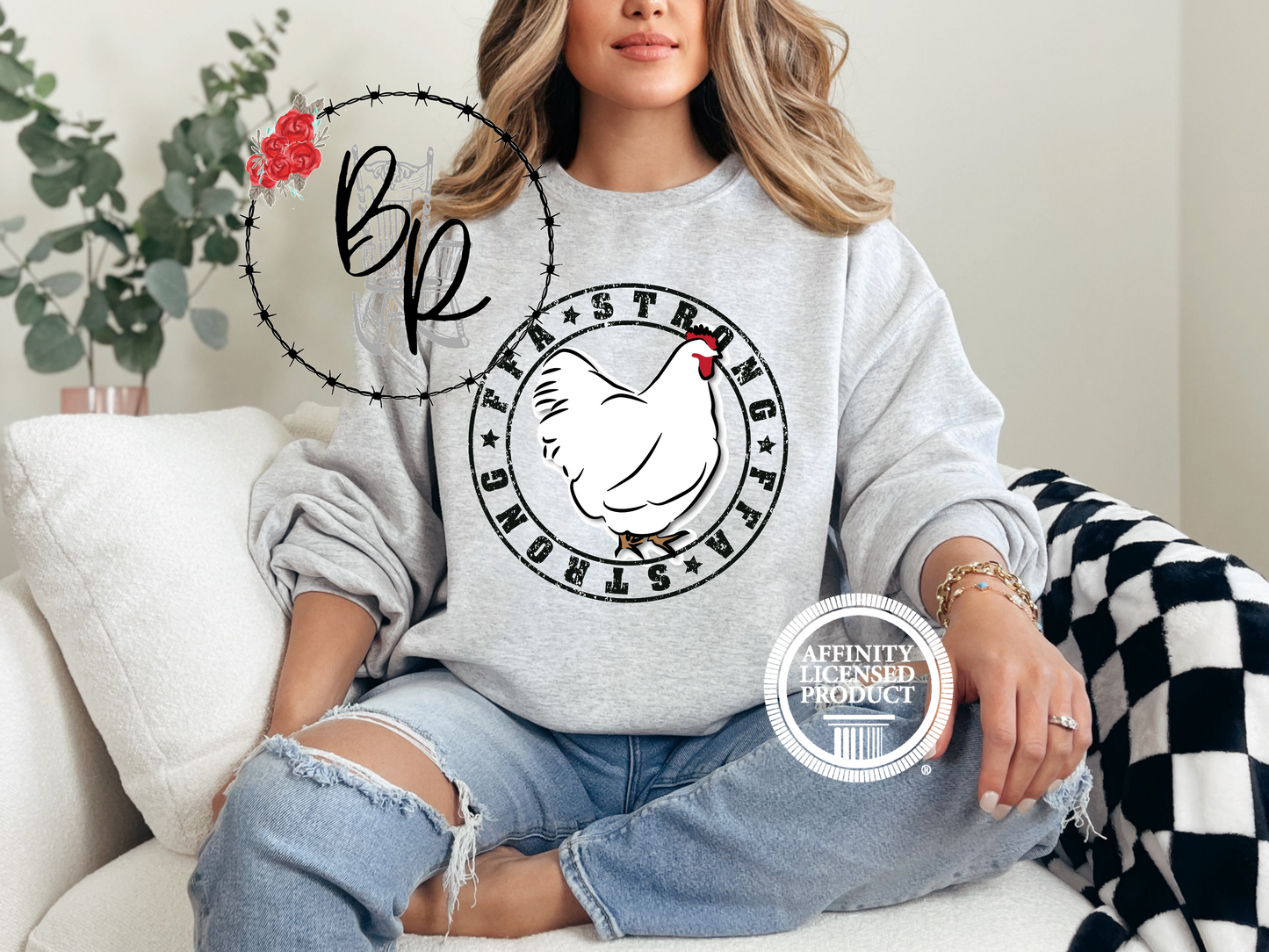 FFA Strong Round Black with Chicken Sweatshirt Crew