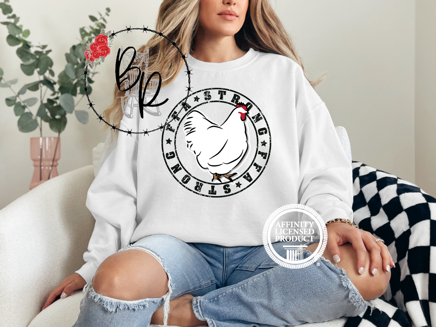 FFA Strong Round Black with Chicken Sweatshirt Crew