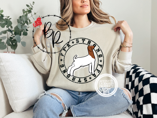 FFA Strong Round Black with Goat Sweatshirt Crew