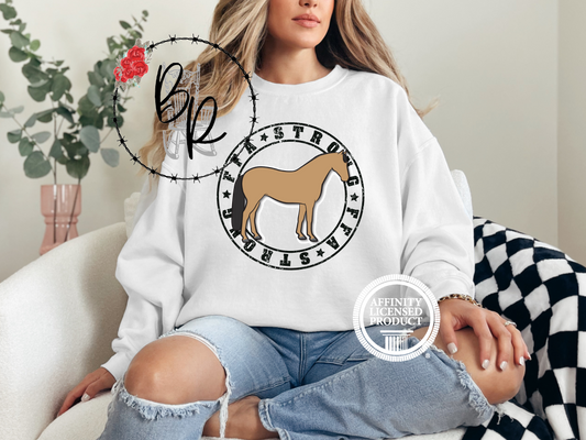 FFA Strong Round Black with Horse Sweatshirt Crew