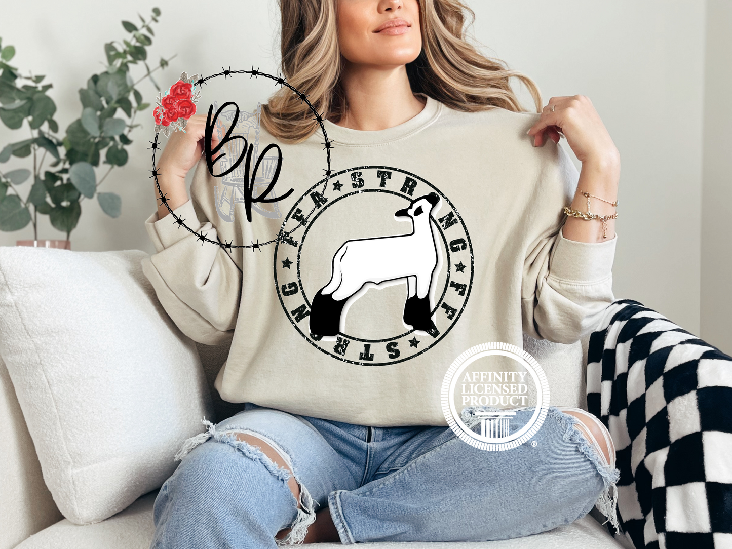 FFA Strong Round Black with Lamb Sweatshirt Crew