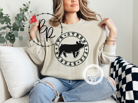 FFA Strong Round Black with Pig Sweatshirt Crew