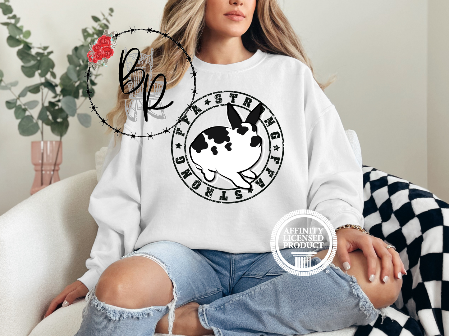 FFA Strong Round Black with Rabbit Sweatshirt Crew