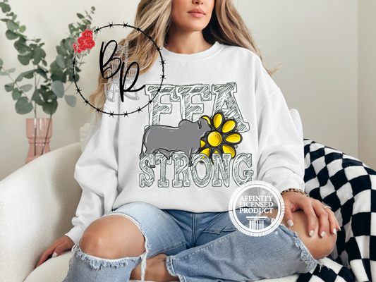 FFA Strong Yellow Blossom with Brahman Sweatshirt Crew
