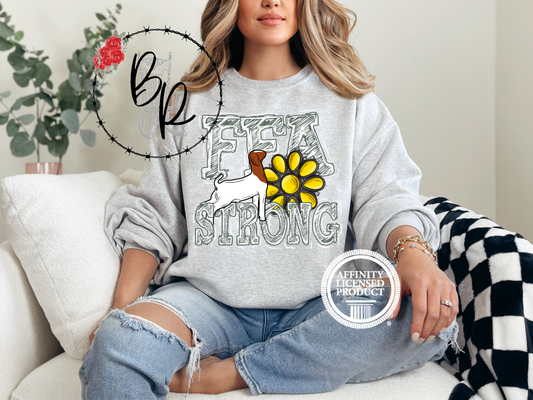 FFA Strong Yellow Blossom with Goat Sweatshirt Crew