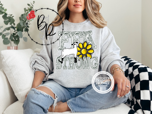 FFA Strong Yellow Blossom with Lamb Sweatshirt Crew