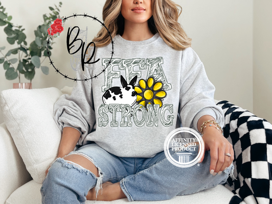 FFA Strong Yellow Blossom with Rabbit Sweatshirt Crew