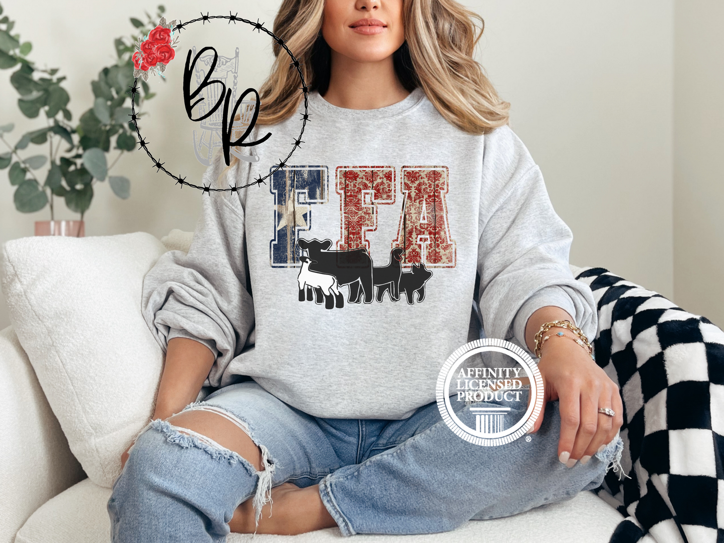 FFA Texas Star with Multiple Animals Sweatshirt Crew