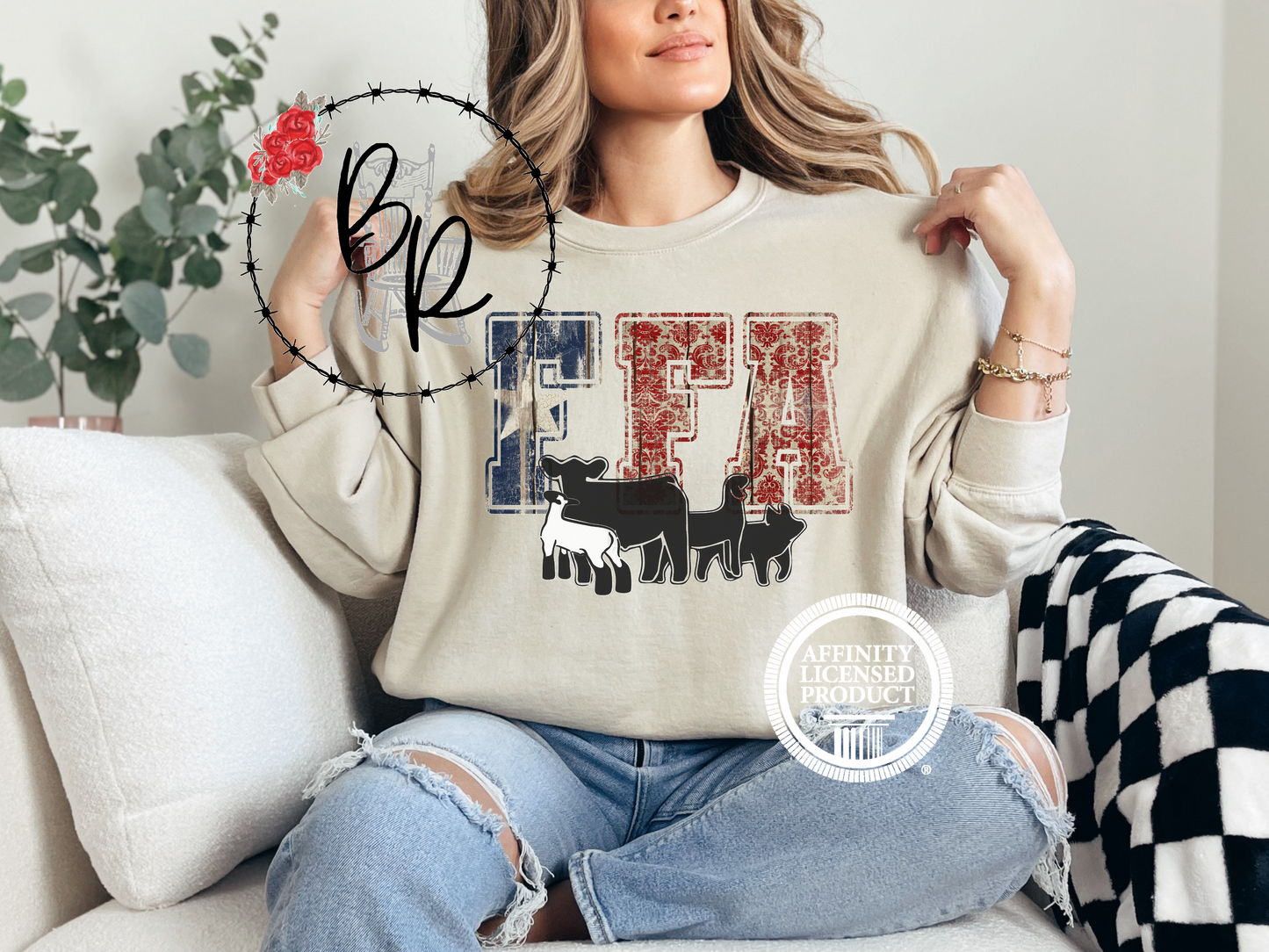 FFA Texas Star with Multiple Animals Sweatshirt Crew