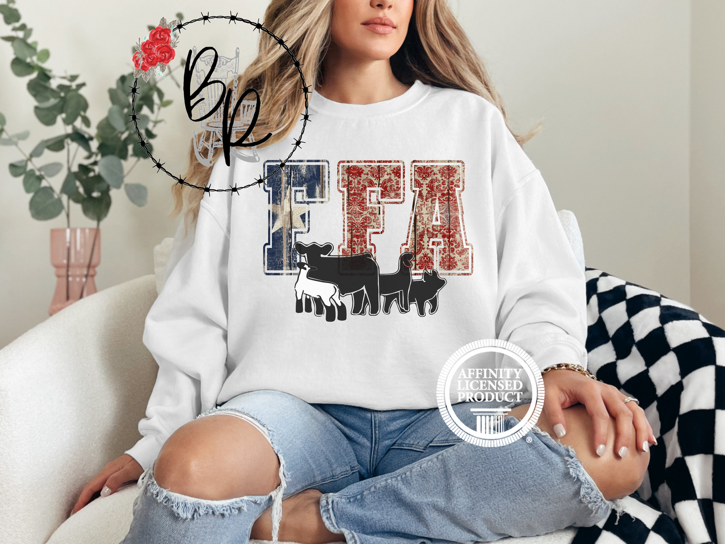 FFA Texas Star with Multiple Animals Sweatshirt Crew