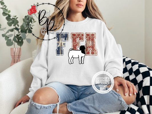 FFA Texas Star with Goat Sweatshirt Crew