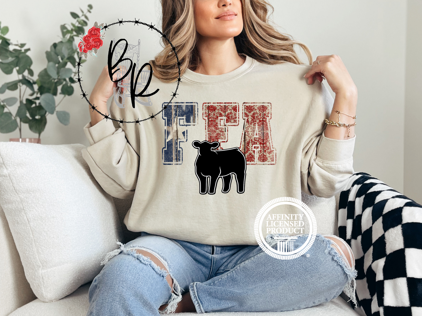 FFA Texas Star with Heifer Sweatshirt Crew