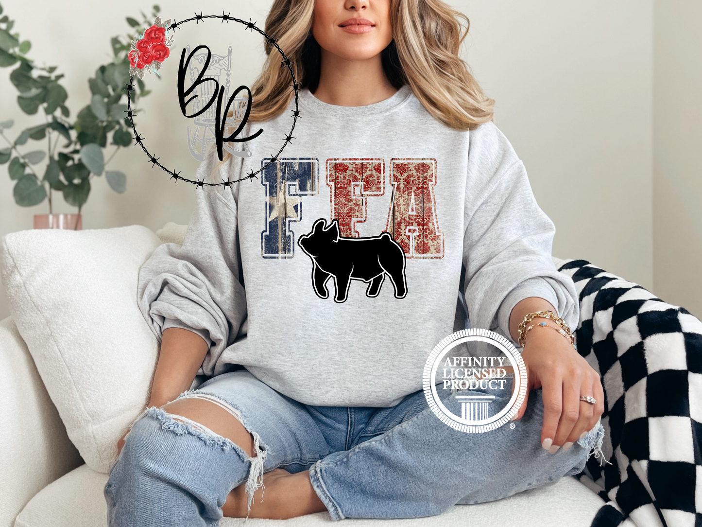 FFA Texas Star with Pig Sweatshirt Crew