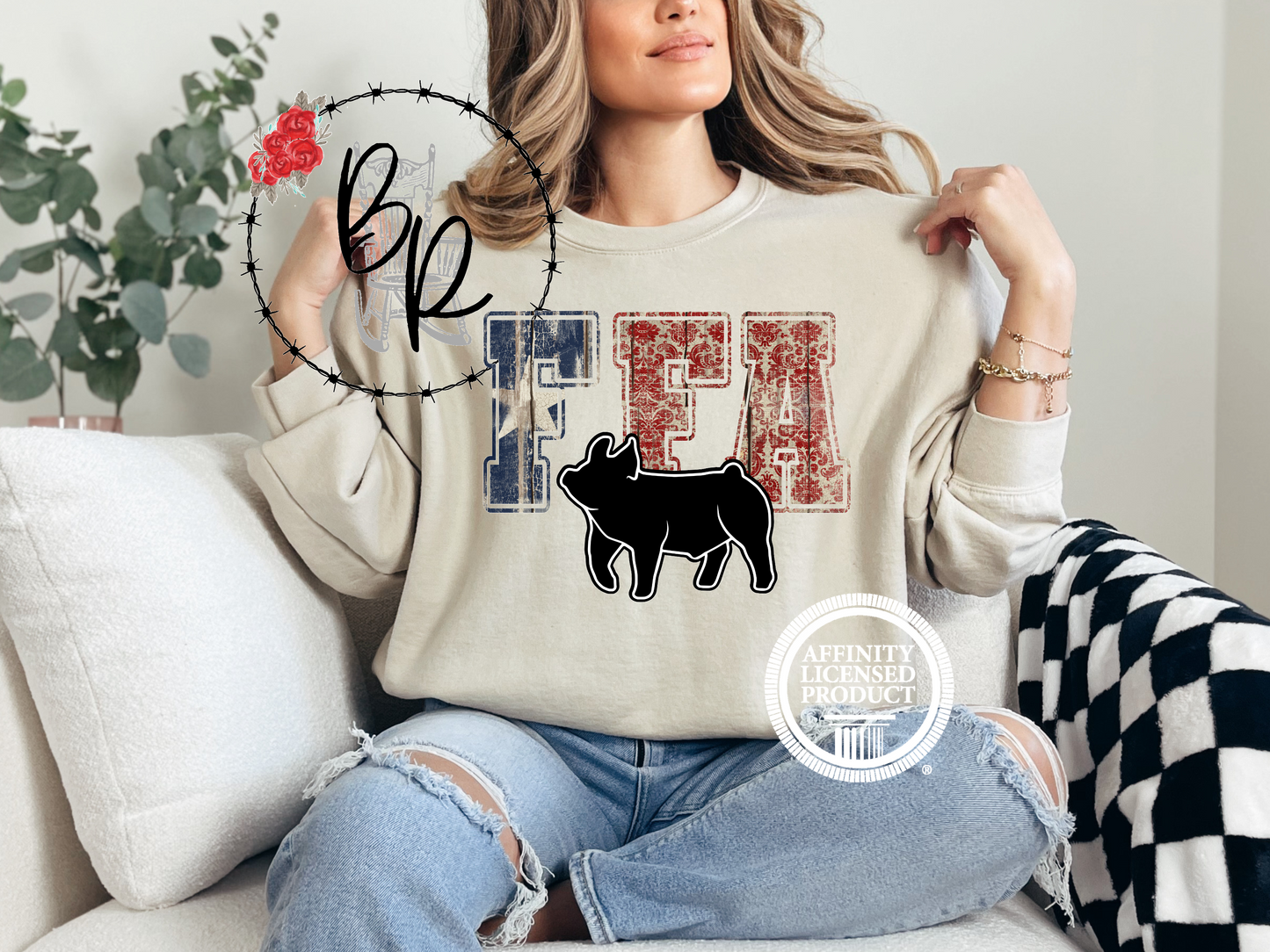 FFA Texas Star with Pig Sweatshirt Crew