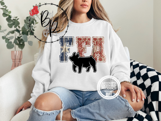 FFA Texas Star with Pig Sweatshirt Crew