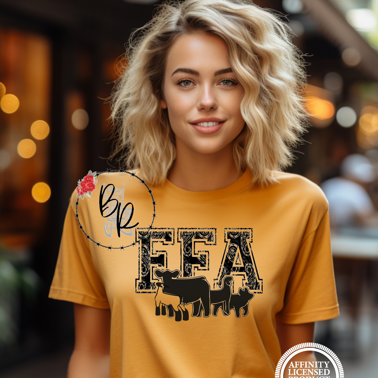 FFA Black Paisley Multi Animal Stockshow Stock Show T-Shirt Tee
