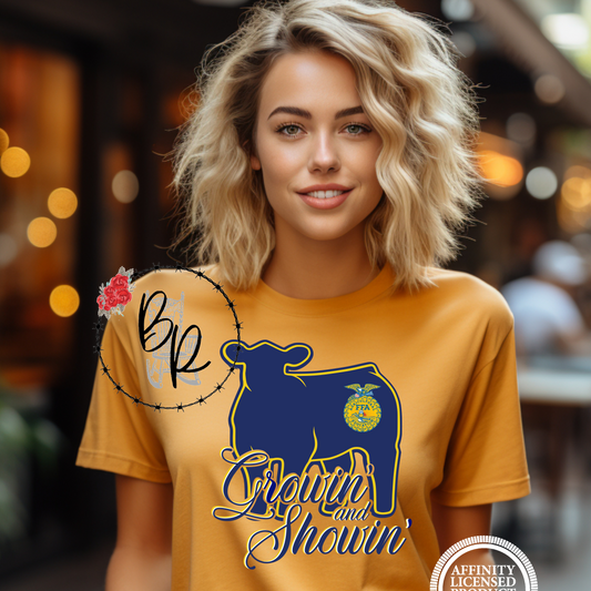 FFA Growin' and Showin' Heifer Stockshow Stock Show T-Shirt Tee