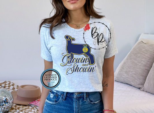 FFA Growin' and Showin' Lamb Stockshow Stock Show T-Shirt Tee