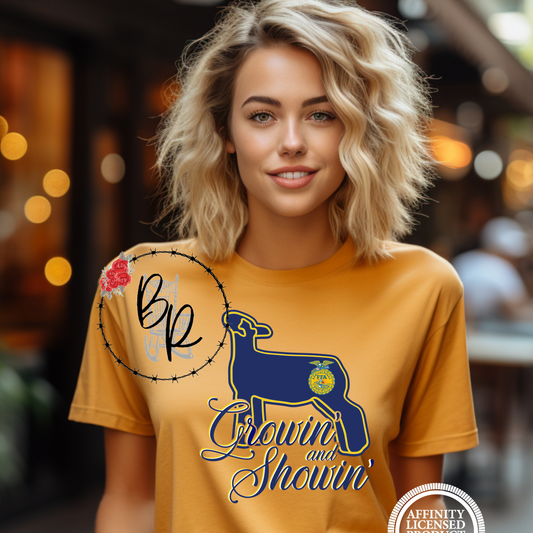 FFA Growin' and Showin' Lamb Stockshow Stock Show T-Shirt Tee