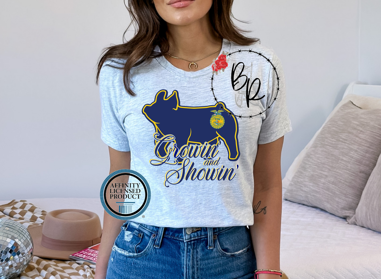 FFA Growin' and Showin' Pig Stockshow Stock Show T-Shirt Tee