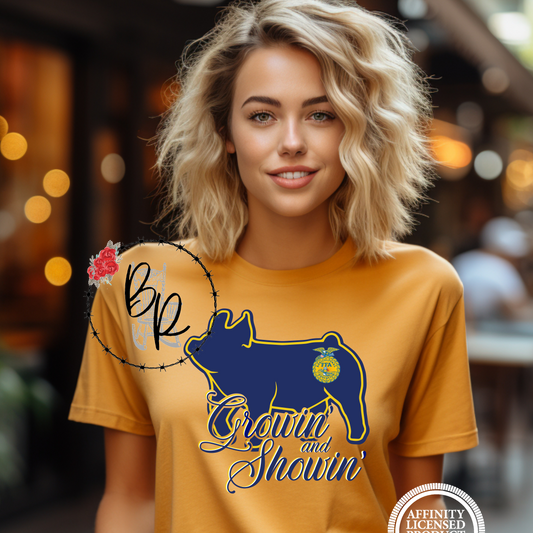 FFA Growin' and Showin' Pig Stockshow Stock Show T-Shirt Tee