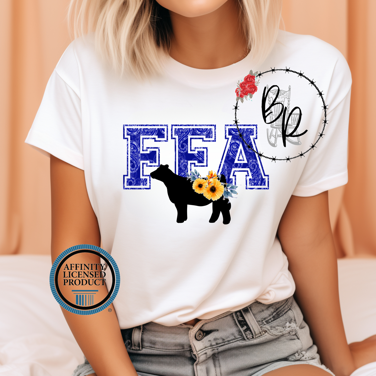 FFA Blue Paisley Heifer Stockshow Stock Show T-Shirt Tee