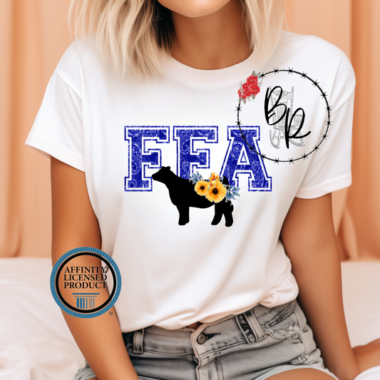 FFA Blue Paisley Heifer Stockshow Stock Show T-Shirt Tee