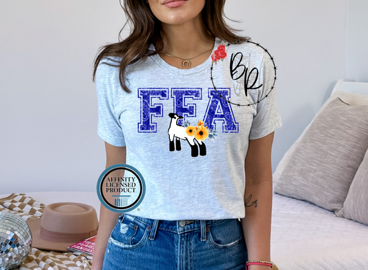 FFA Blue Paisley Lamb Stockshow Stock Show T-Shirt Tee
