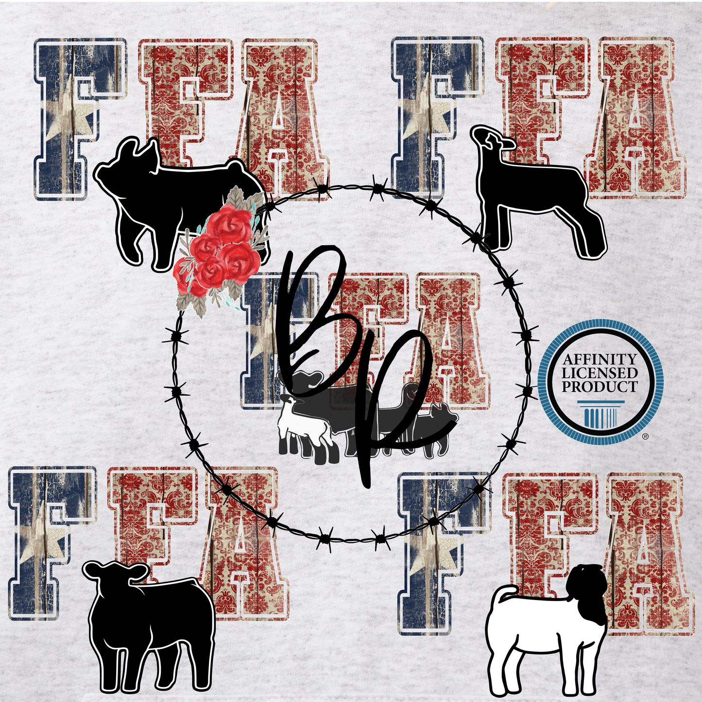FFA Texas Star with Multiple Animals Sweatshirt Crew