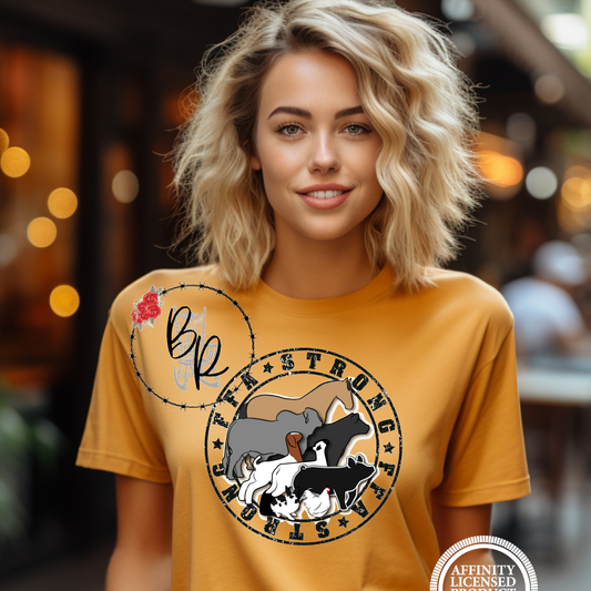 FFA Strong Round Black Multiple Animals  Stockshow Stock Show T-Shirt Tee