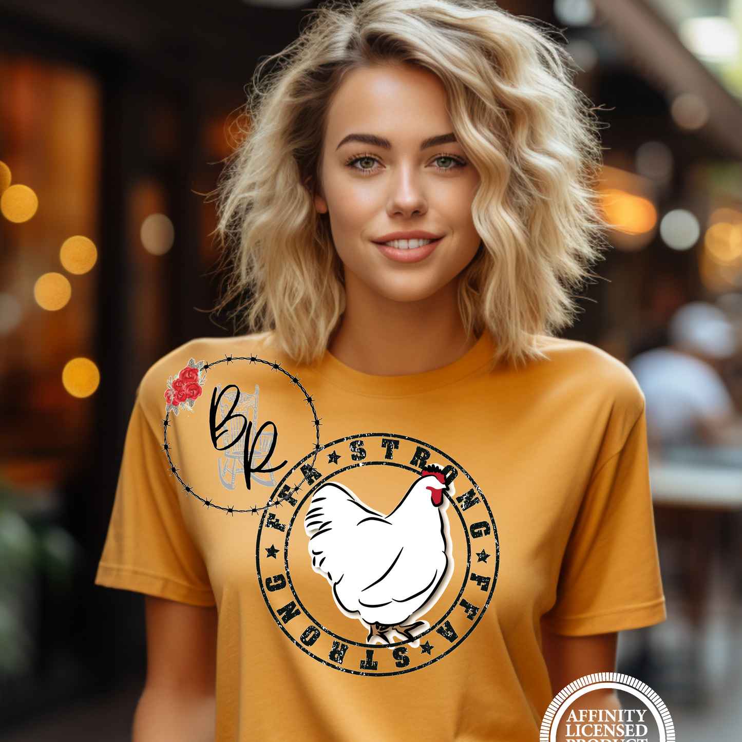 FFA Strong Round Black Chicken Stockshow Stock Show T-Shirt Tee